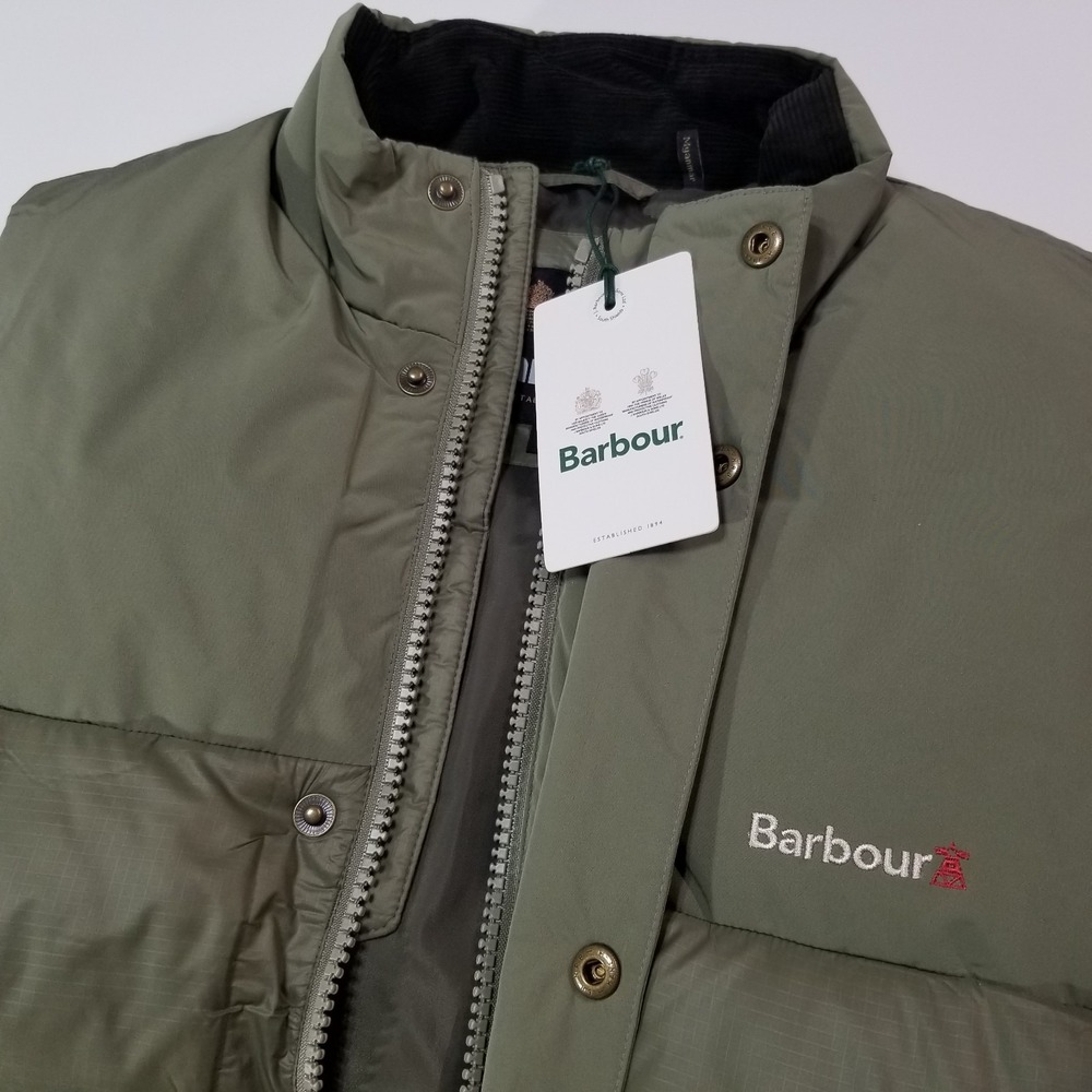 Barbour Grassland Baffle Quilted Gilet Vest Light Moss Green M L $280 - Picture 6 of 16